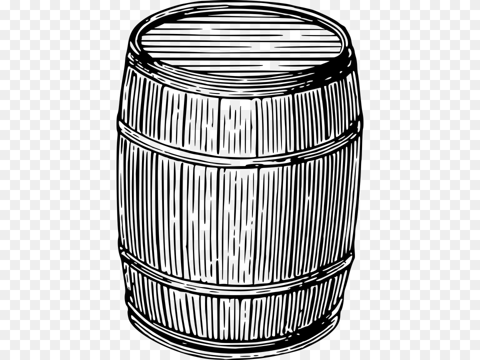 Ale Barrel Beer Cask Container Keg Wine Wood Barrel Coloring Page, Gray Free Transparent Png