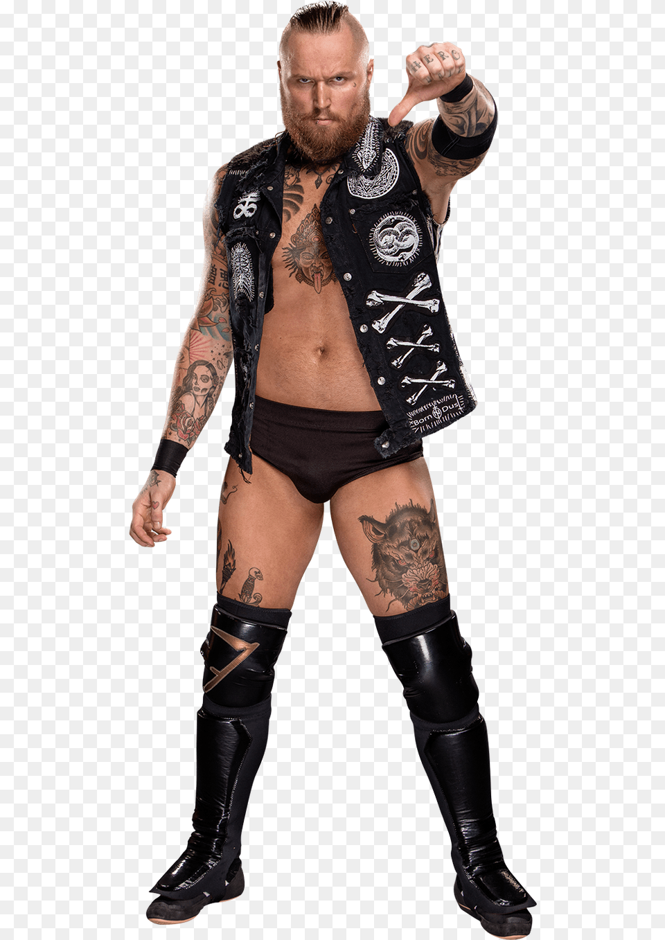 Aleister Black Nxt Render, Tattoo, Skin, Person, Vest Free Png Download