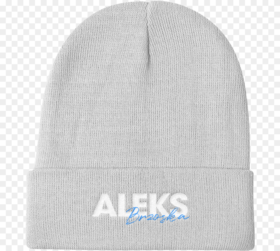 Aleks Brzoska Unisex White Beanie Hat Beanie, Cap, Clothing, Person Free Transparent Png