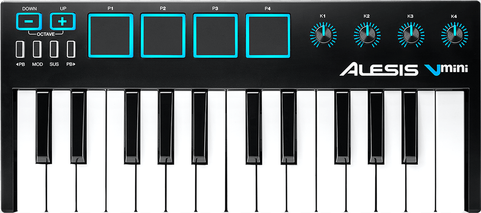 Alesis V Mini 25 Key Midi Keyboard Controller, Musical Instrument, Piano Png Image