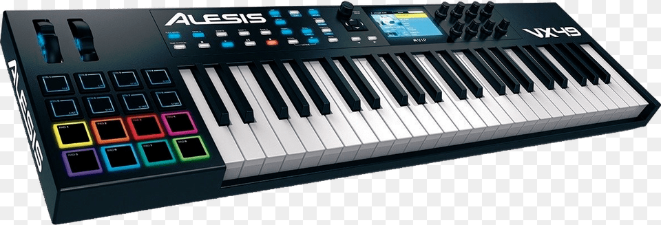 Alesis Vx49 49 Note Usb Midi Keyboard With Colour Screen Keyboard With Pads, Musical Instrument, Piano Png