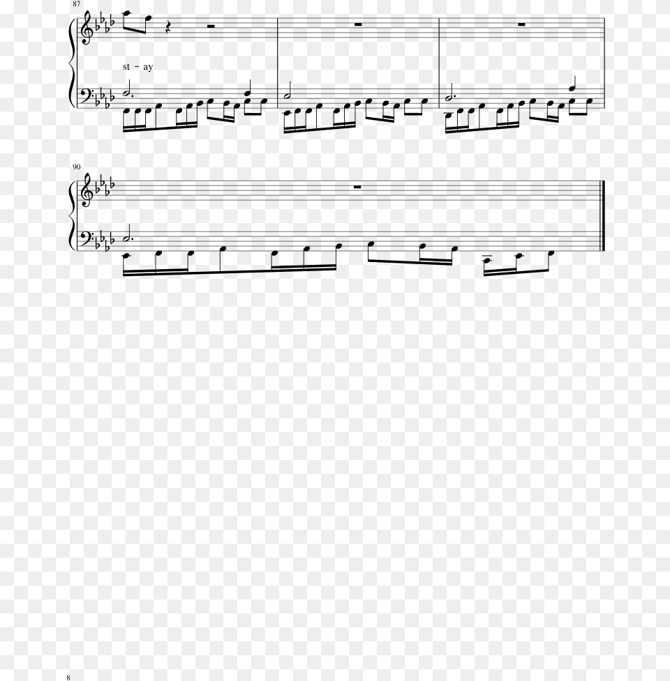 Alessia Cara Stay Sheet Music Musescore Just Friends Amy Winehouse Sheet Music, Gray Free Transparent Png