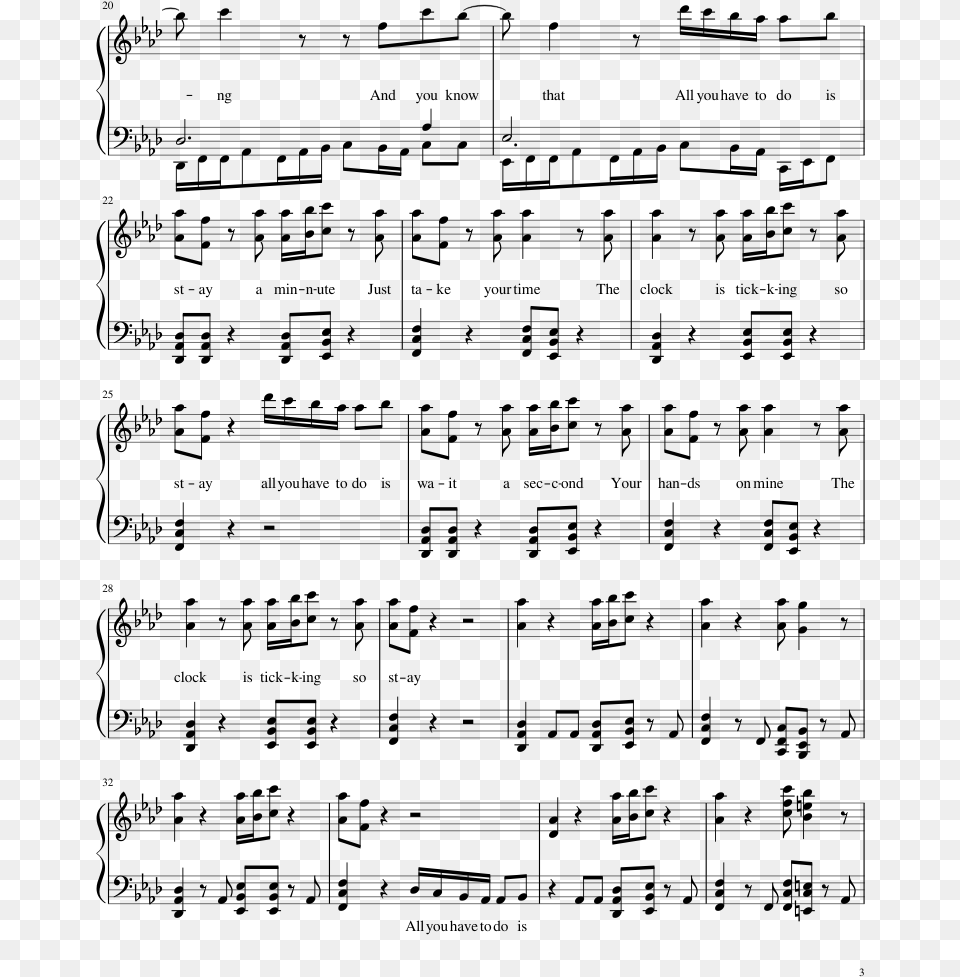 Alessia Cara Stay Sheet Music Musescore Stay Alessia Cara Piano Sheet Music Musescore, Gray Free Transparent Png