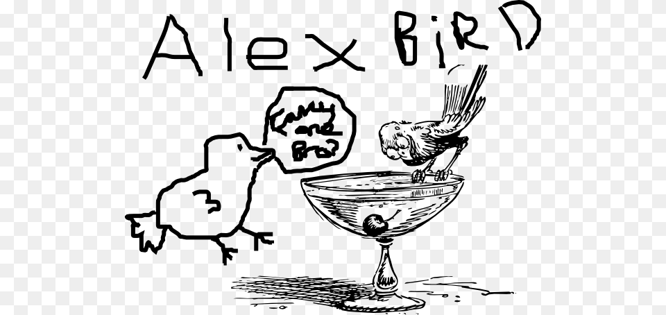 Alex Bird Fancy A Martini Svg Clip Arts 600 X 454 Px, Stencil, Person, Animal, Bowl Free Png