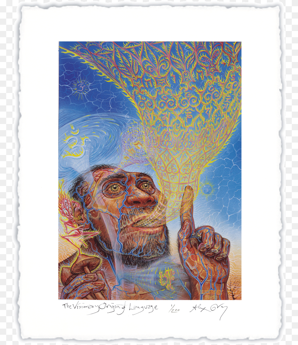 Alex Grey The Visionary Origin Of Language, Art, Painting, Face, Person Free Transparent Png