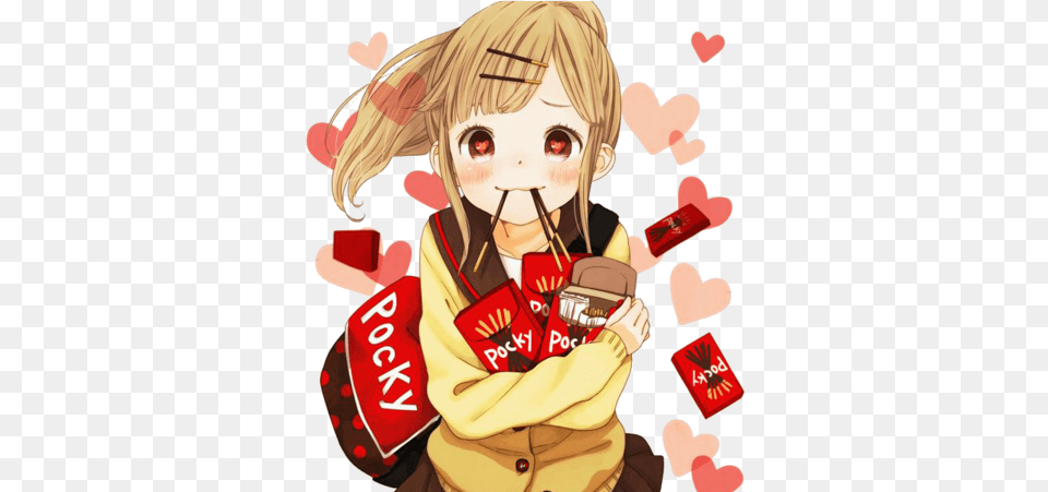 Alex The Anime Images Pocky Girl Wallpaper And Background Pocky Anime Girl, Book, Comics, Publication, Person Png