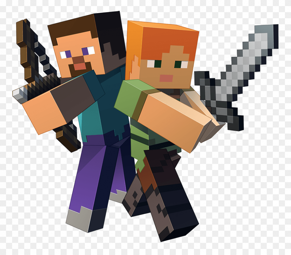 Alex Y Steve Minecraft, Art, Graphics, Cardboard Png