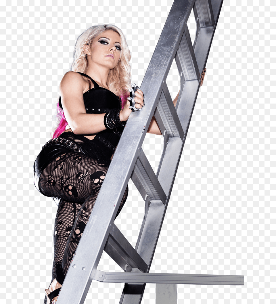 Alexa Bliss Ladder, Adult, Person, Handrail, Hand Free Transparent Png