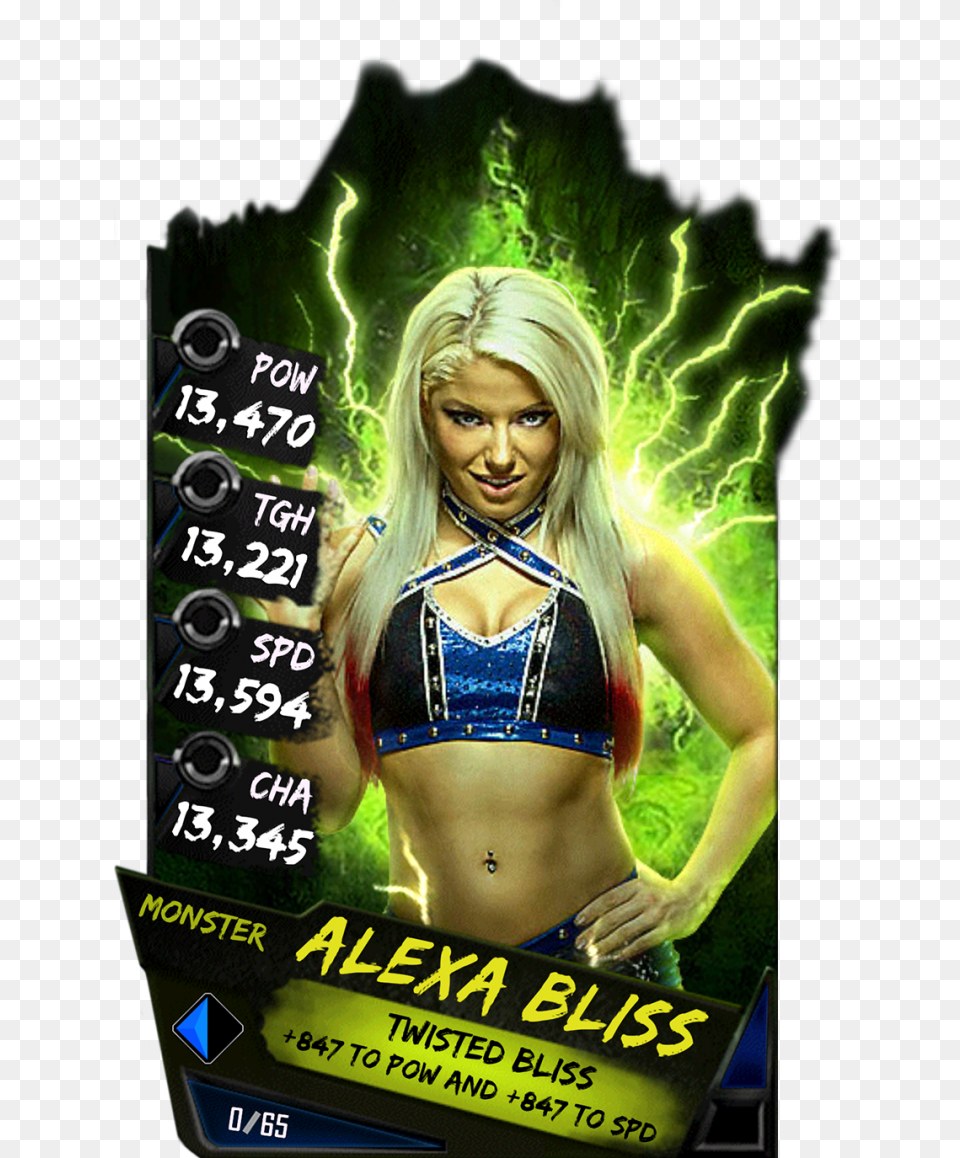 Alexabliss S4 17 Monster Wwe Supercard Monster Cards, Advertisement, Poster, Adult, Person Free Transparent Png
