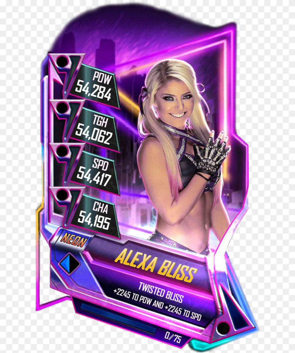 Alexabliss S5 23 Neon Wwe Supercard Aliyah, Adult, Female, Person, Woman Free Png Download