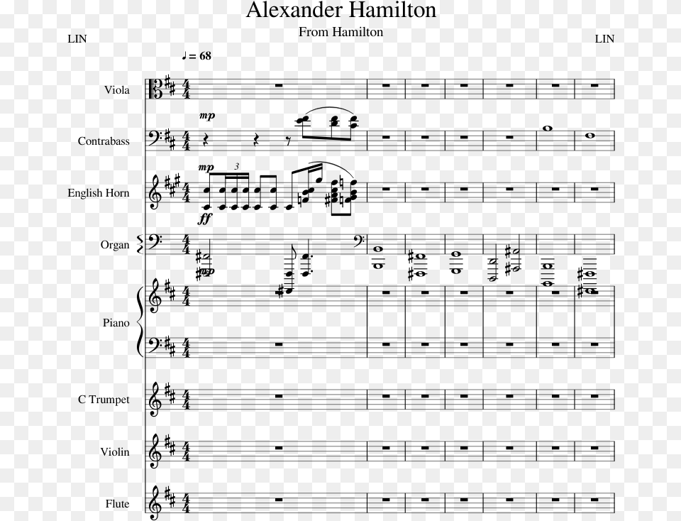 Alexander Hamilton Backyardigans Viola Music Sheet, Gray Free Png Download
