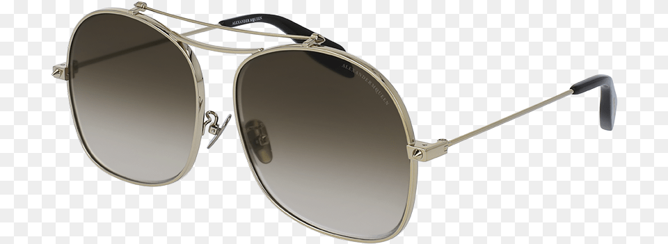 Alexander Mcqueen Am0088s Metal Sunglasses Gold With, Accessories, Glasses Free Transparent Png