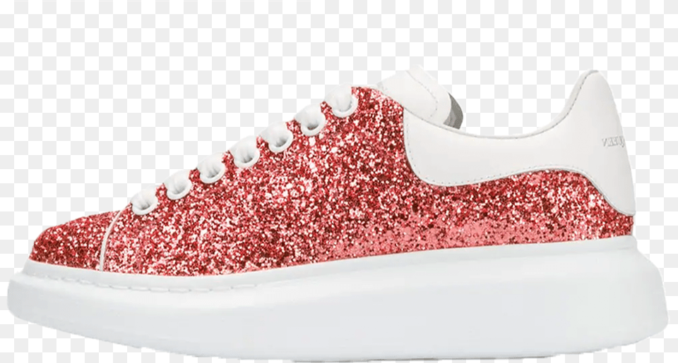 Alexander Mcqueen Glitter Coral Red Sparkly Alexander Mcqueen Sneakers, Clothing, Footwear, Shoe, Sneaker Free Png Download
