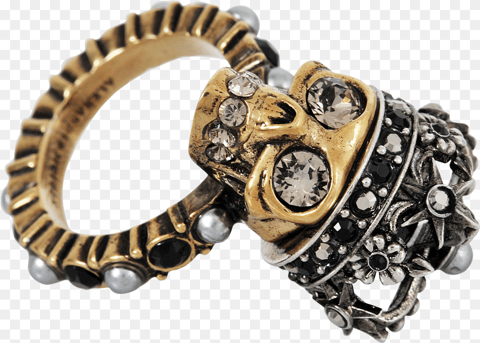 Alexander Mcqueen Skull King Ring Download Bracelet, Accessories, Jewelry, Diamond, Gemstone Png