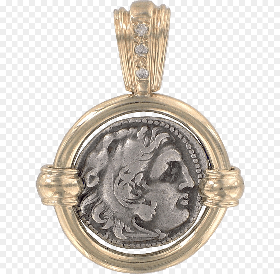 Alexander The Great Coin Pendant Alexander The Great, Accessories, Jewelry, Face, Head Png Image