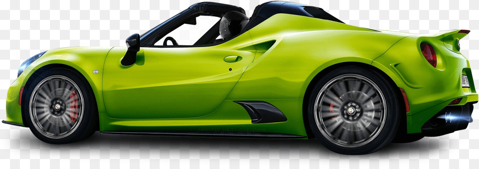 Alfa Romeo 4c Lime Car Image For Download Green Car, Alloy Wheel, Vehicle, Transportation, Tire Free Transparent Png