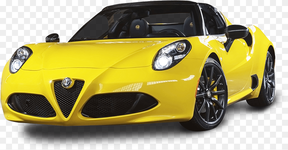 Alfa Romeo 4c Spider Yellow Car 2 Alfa 4c, Alloy Wheel, Vehicle, Transportation, Tire Free Png Download