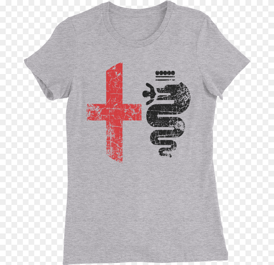 Alfa Romeo Grunge Distressed Logo Design Women39s Slim Wynonna Earp T Shirt, Clothing, T-shirt, Cross, Symbol Free Transparent Png