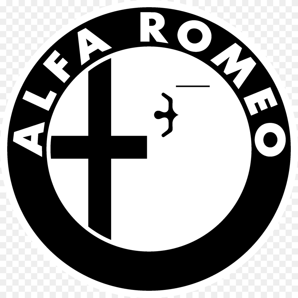 Alfa Romeo Logo Black And White Circle, Cross, Symbol, Emblem Png Image