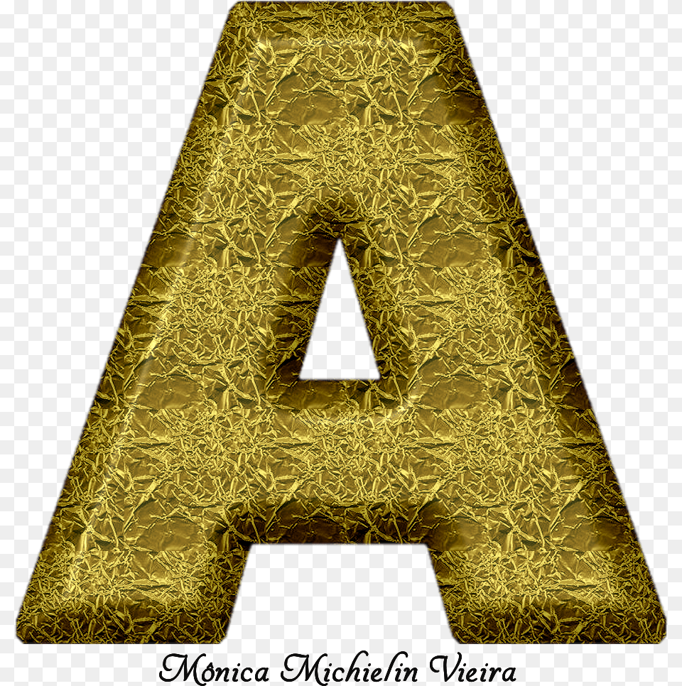Alfabeto Com Textura De Ouro Amassado Triangle, Gold, Text Png Image