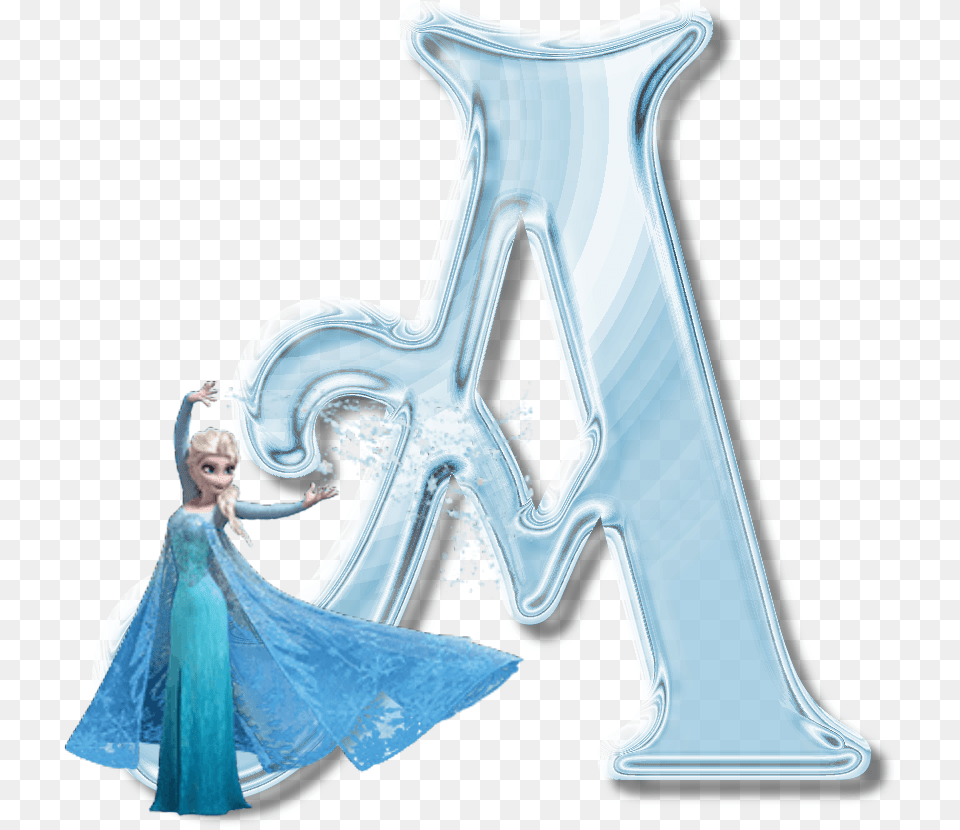 Alfabeto De Elsa De Frozen Congelando Las Letras Frozen Alphabet Transparent, Clothing, Dress, Formal Wear, Wedding Png