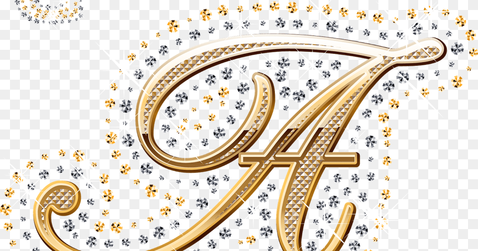 Alfabeto Decorado Dourado Com Strass Em Alfabetos Letras Personalizadas, Pattern, Art, Floral Design, Graphics Free Png Download