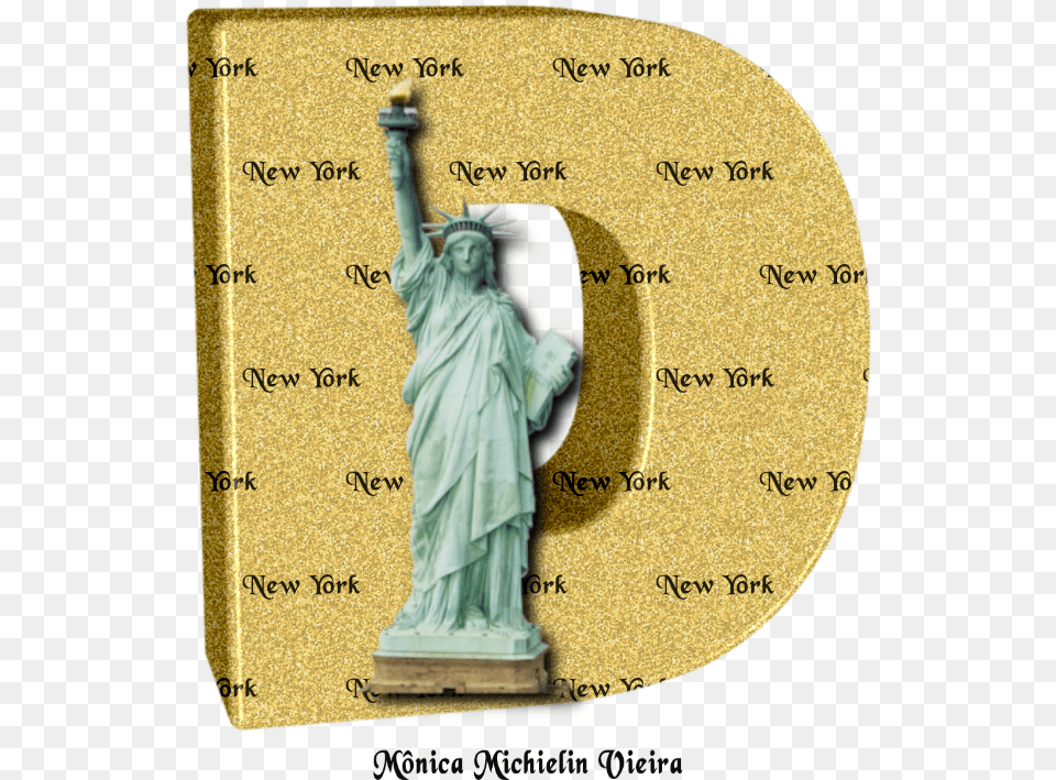 Alfabeto Dourado Com Esttua Da Liberdade Statue Of Liberty, Art, Adult, Wedding, Person Free Png Download