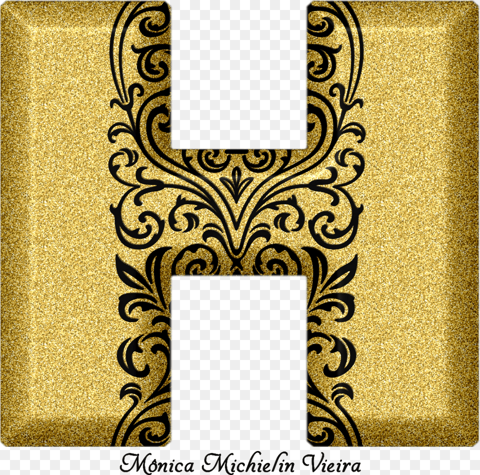 Alfabeto Glitter Dourado Com Ornamentos Glitter Motif, Art, Floral Design, Graphics, Pattern Png