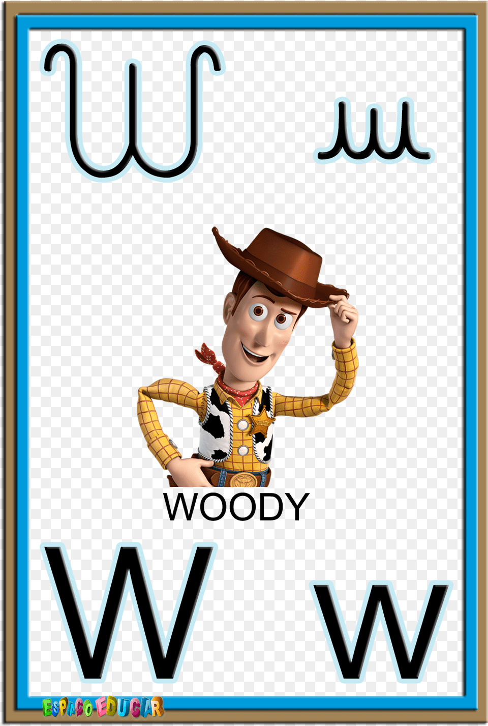 Alfabeto Quatro Tipos De Letras Colorido Ilustrado Toy Story 4 Woody, Advertisement, Baby, Person, Clothing Free Png Download