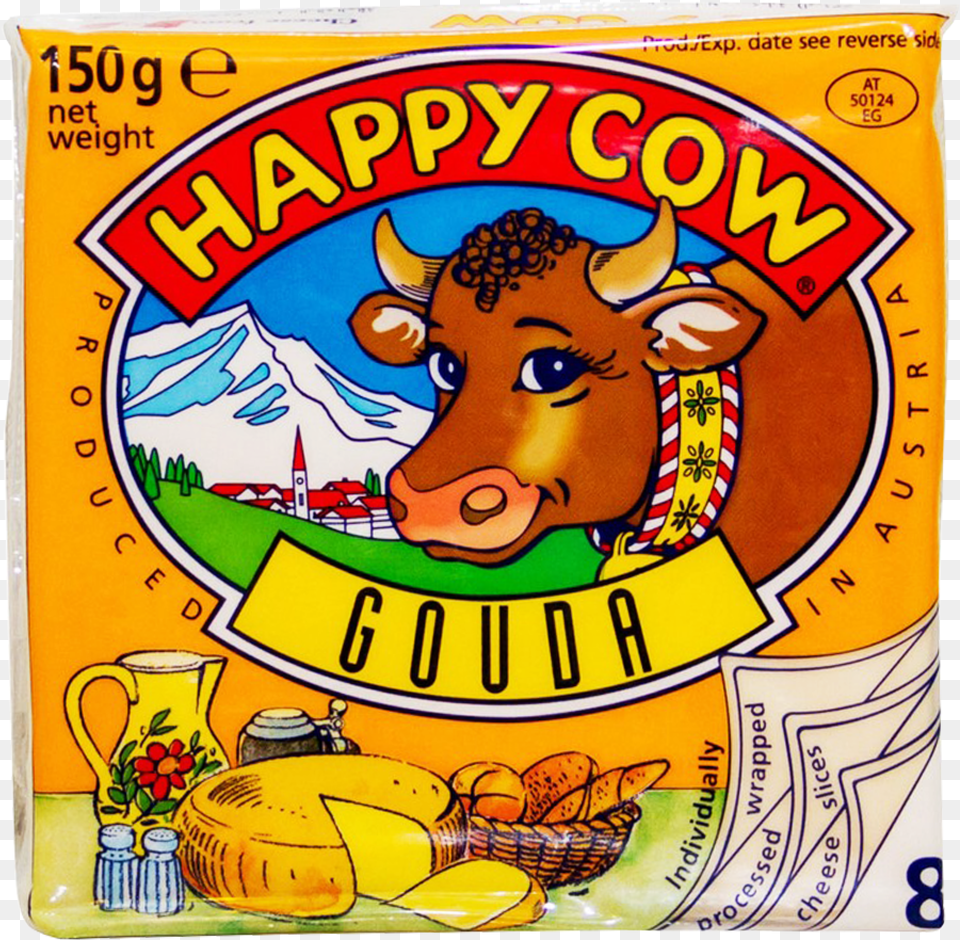 Alfatah Happy Cow Gouda Cheese Slice 150 Gm, Face, Head, Person, Circus Free Transparent Png