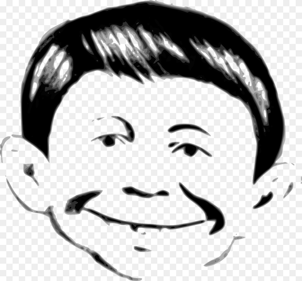 Alfred E Neuman Clipart, Stencil, Photography, Head, Person Png Image