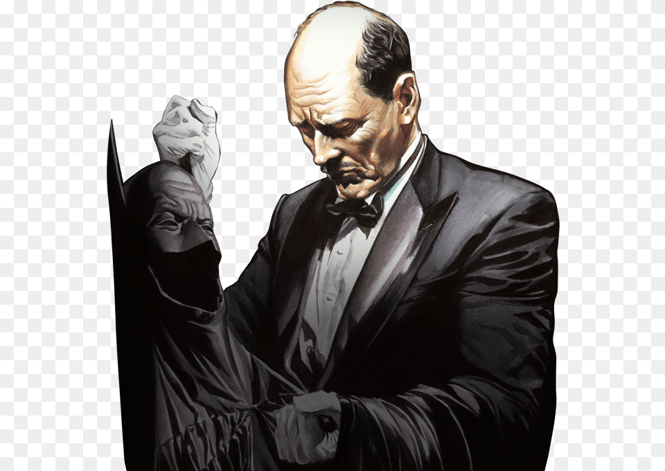 Alfred Pennyworth Courtesy Dc Comics Alex Ross Batman, Adult, Portrait, Photography, Person Png