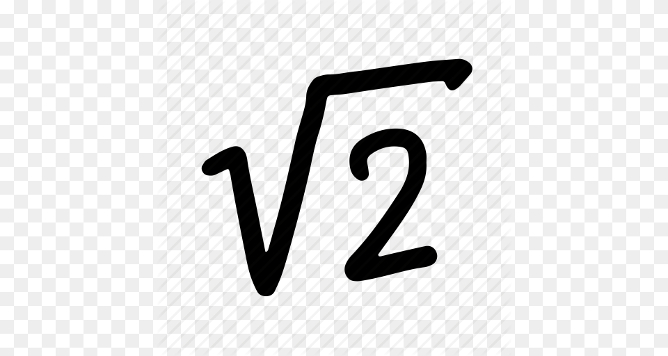 Algebra Hand Drawn Maths Square Root Two Icon, Text, Number, Symbol Free Png