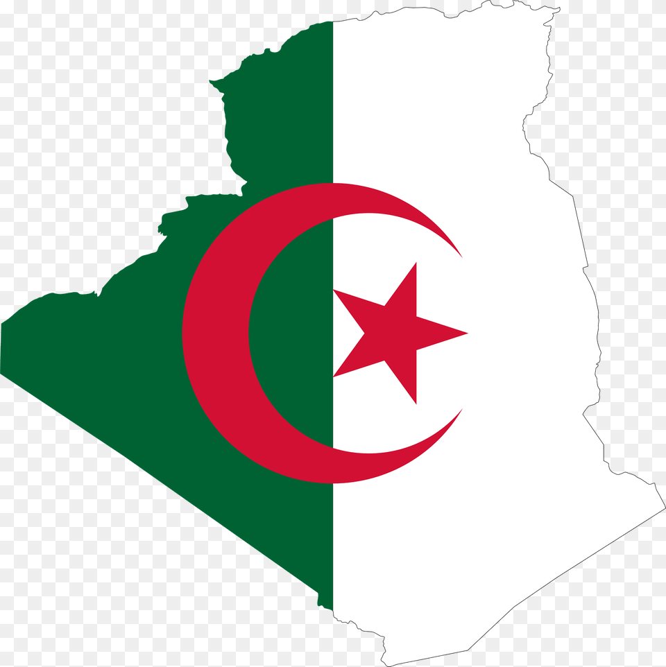 Algeria Flag Map Clipart, Star Symbol, Symbol, Dynamite, Weapon Png Image