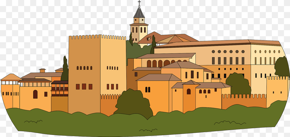 Alhambra Clipart, Architecture, Building, Castle, Fortress Free Png