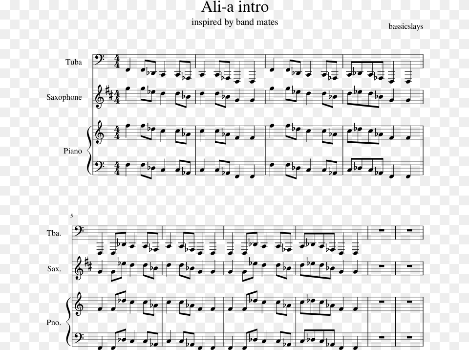 Ali A Theme Song On Trumpet Sheet Music, Gray Png Image
