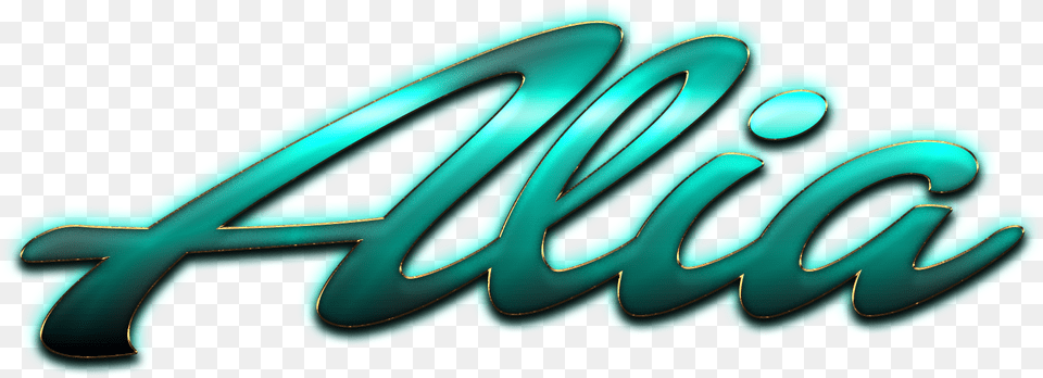Alia Name Logo Bokeh Graphic Design, Light, Car, Transportation, Turquoise Png Image