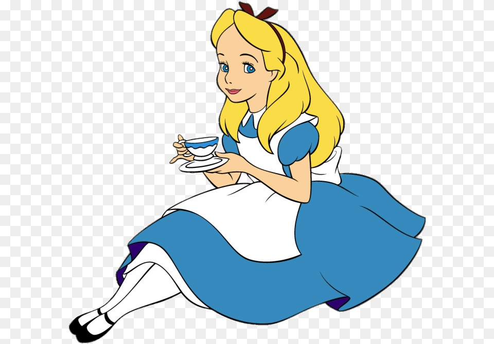 Alice Drinking Cup Of Tea, Publication, Book, Comics, Adult Png Image