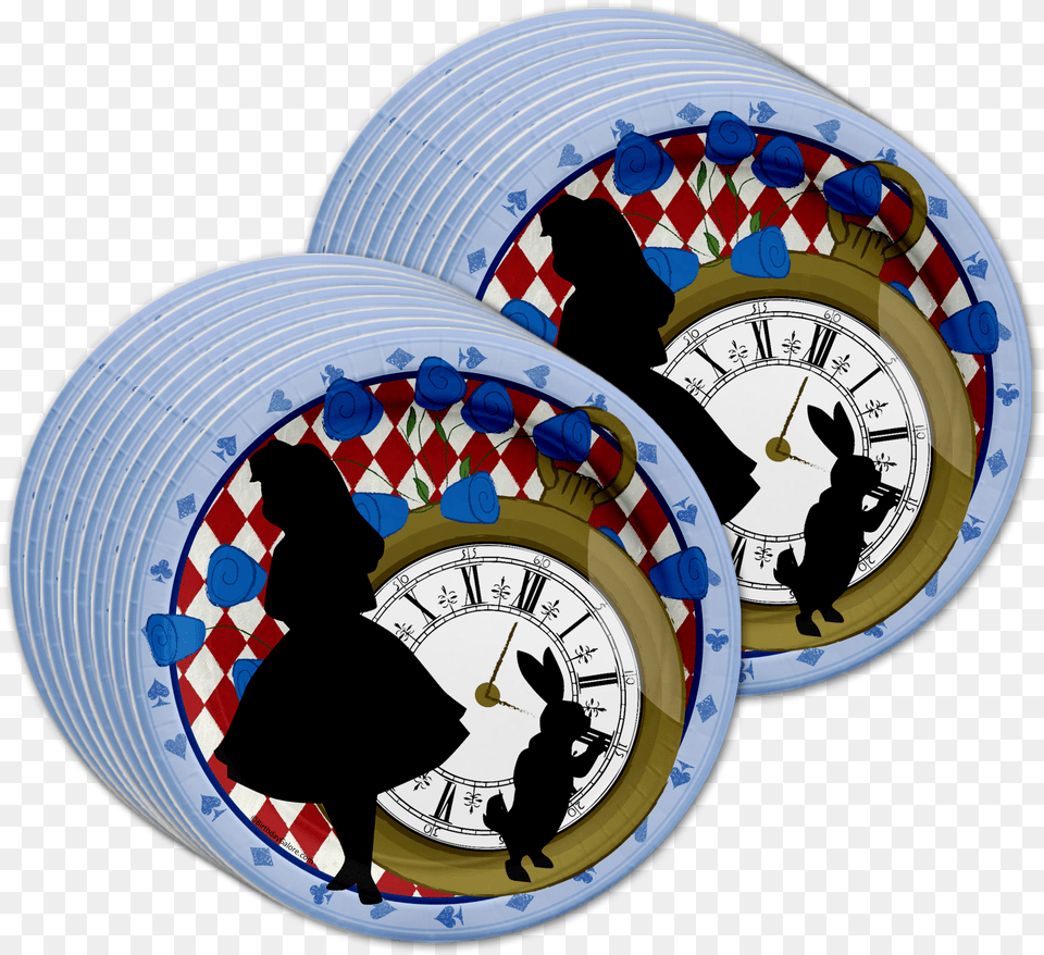 Alice In Wonderland Birthday Party Tableware Kit For Wall Clock, Person, Adult, Male, Man Png Image