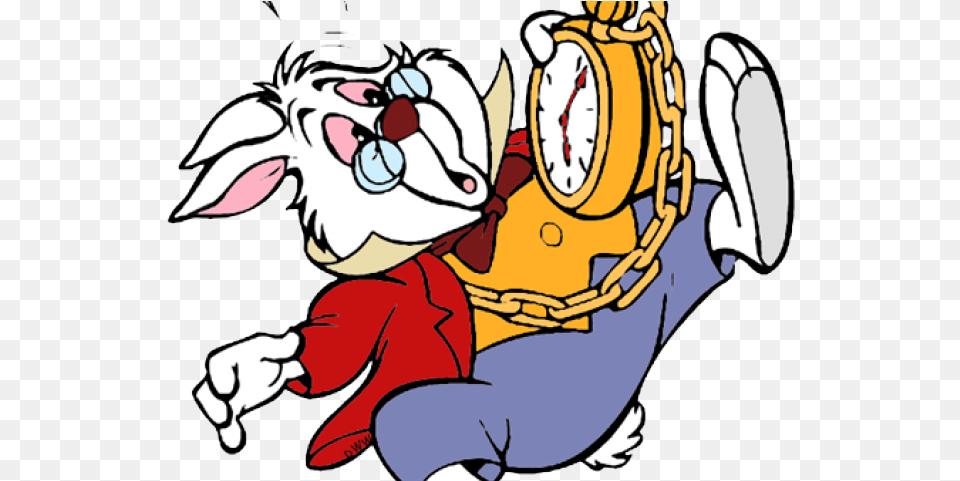 Alice In Wonderland Clipart White Rabbit Alice In Wonderland Rabbit With Watch, Book, Comics, Publication, Baby Free Png Download