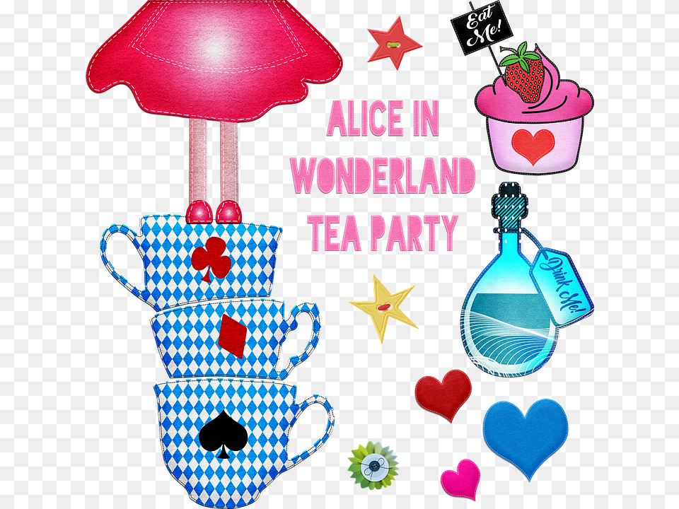 Alice In Wonderland Felt Clip Art Tea Party Alice, People, Person, Cup, Cream Png Image