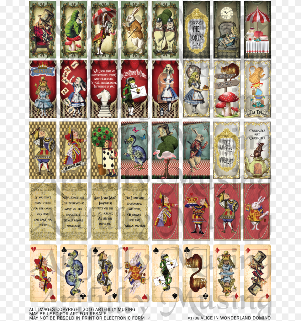 Alice In Wonderland Mini Book Printable, Art, Publication, Collage, Comics Free Png