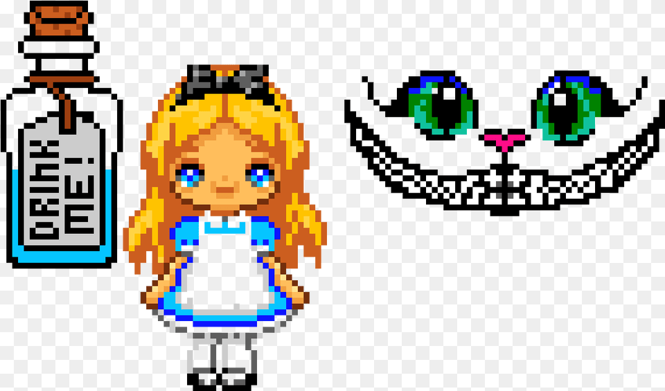 Alice In Wonderland Pixel Art, Qr Code, Baby, Person Free Transparent Png