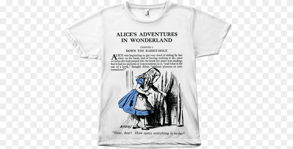 Alice In Wonderland T Shirt 2017 Version Alice In Wonderland Journal Alice And The Secret, Clothing, T-shirt, Adult, Female Free Png