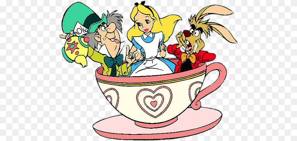 Alice In Wonderland Tea Party, Book, Comics, Publication, Baby Png Image