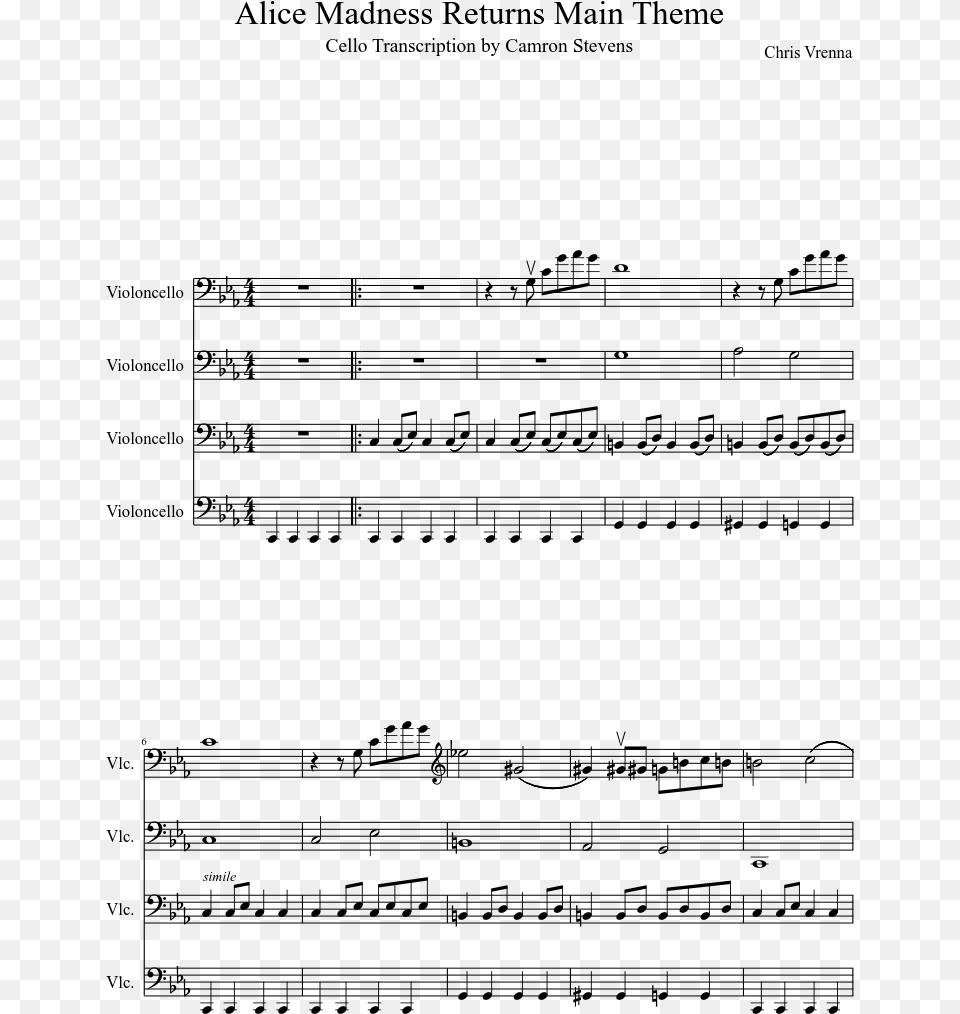 Alice Madness Returns Piano Sheet, Gray Png