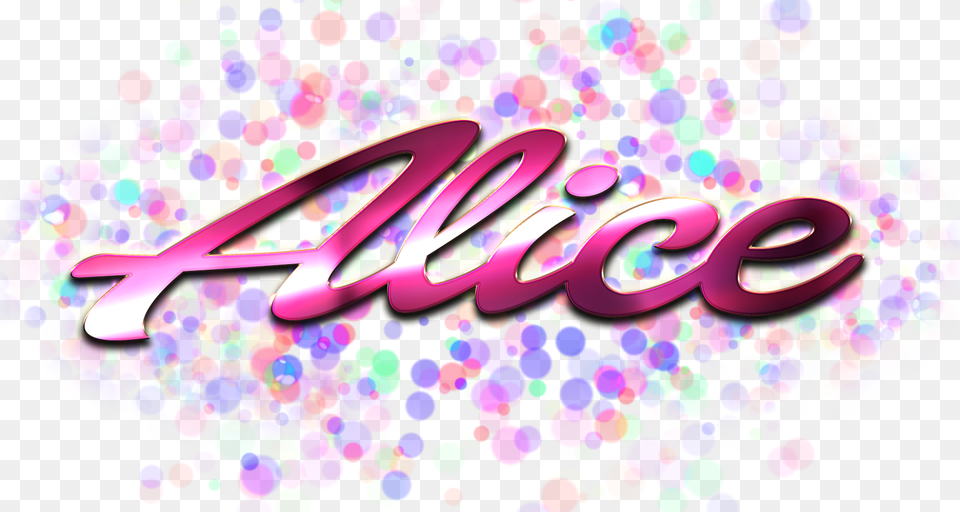 Alice Name Logo Bokeh Olive Name, Art, Graphics, Purple, Paper Png Image