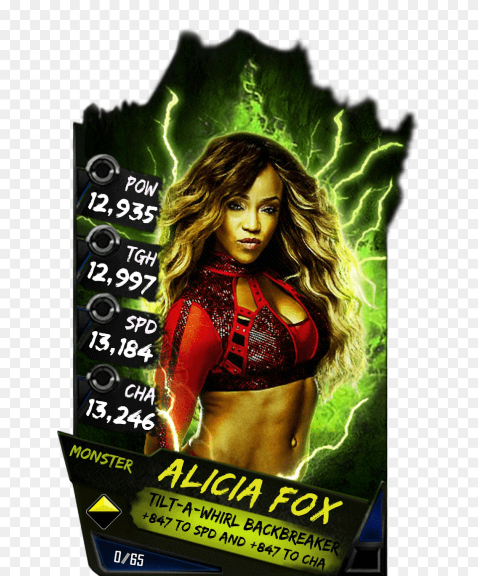 Aliciafox S4 17 Monster Wwe Supercard Monster Cards, Advertisement, Poster, Adult, Publication Png Image