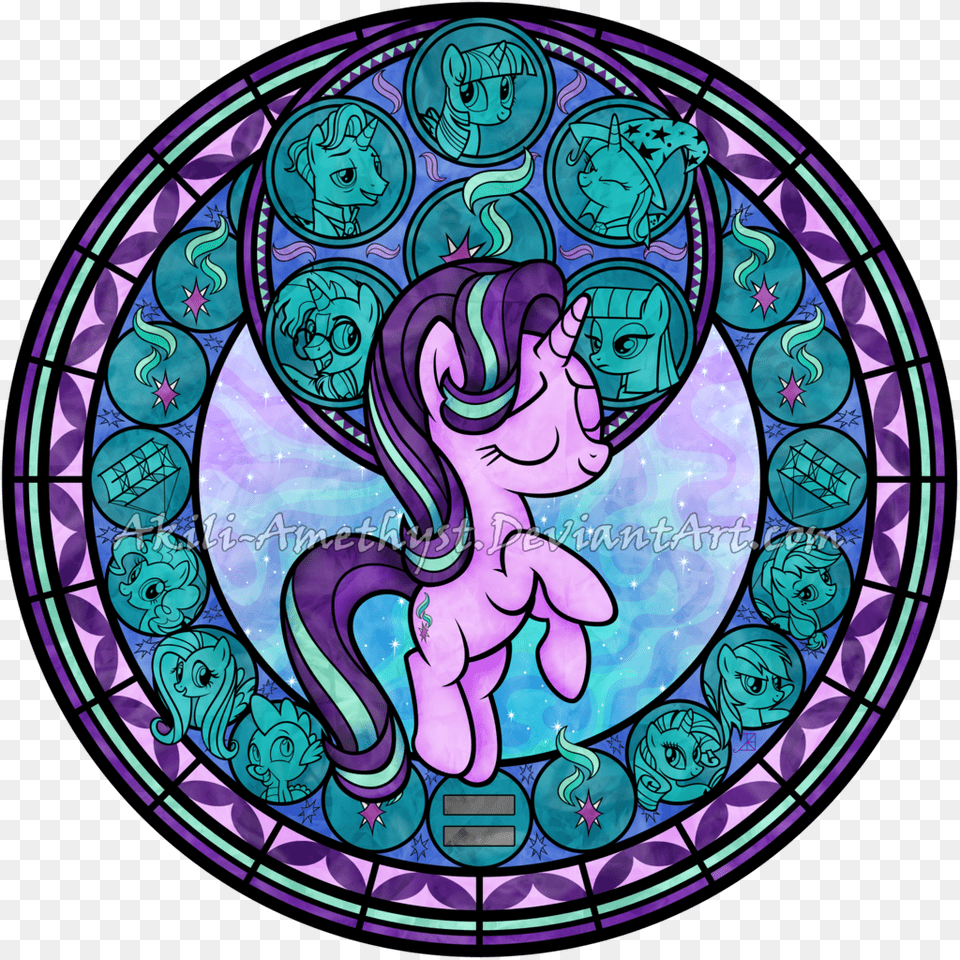 Alicorn Applejack Artist Akili Amethyst Starlight Glimmer, Art, Stained Glass, Face, Head Png Image