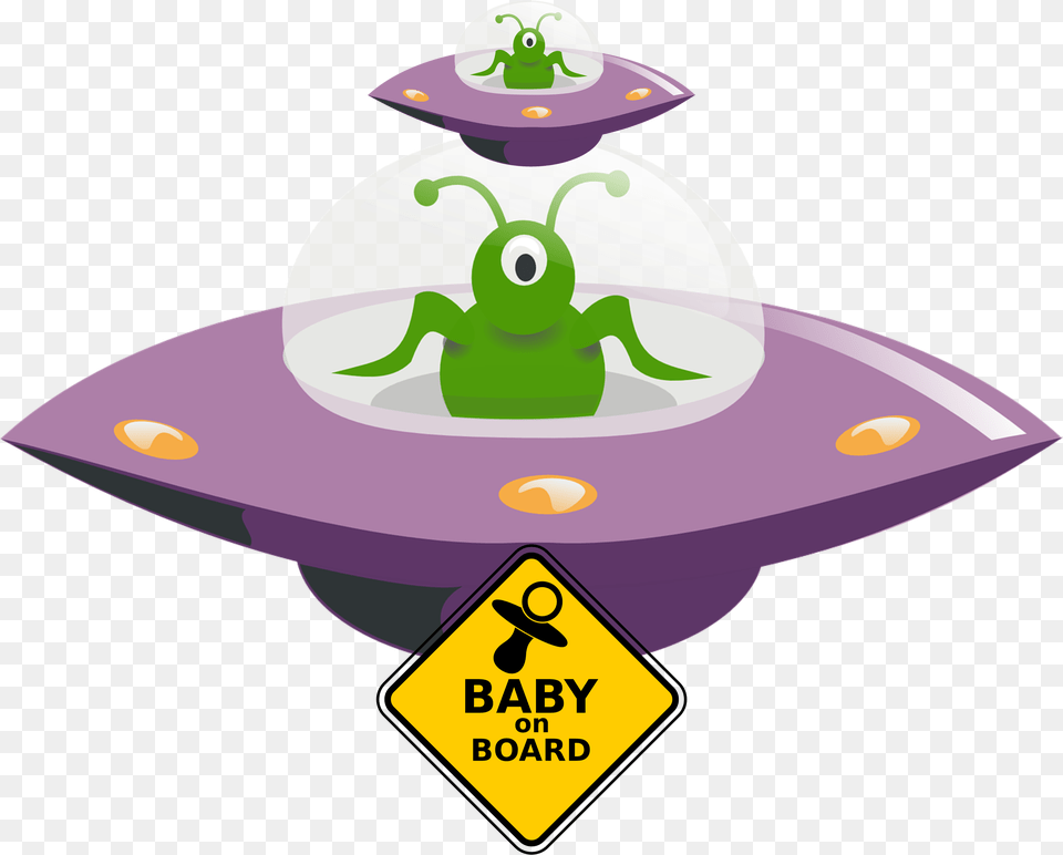 Alien Baby On Board Alien Ufo, Hat, Clothing, Sun Hat, Amphibian Free Png Download